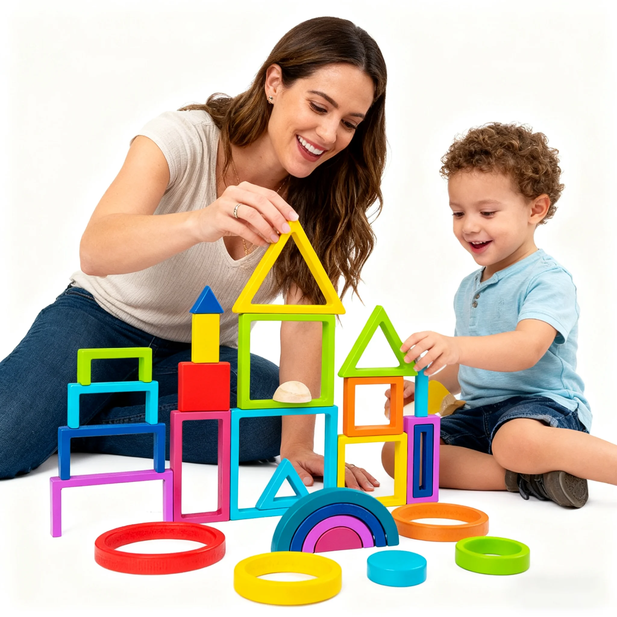 ปริศนาไม้รุ้ง |   การรับรู้ทางประสาทสัมผัสของรูปร่างและสี | ของเล่นเด็ก | การพัฒนาทางปัญญา | ของเล่น STEM สำหรับการพัฒนาเด็กออทิสติก