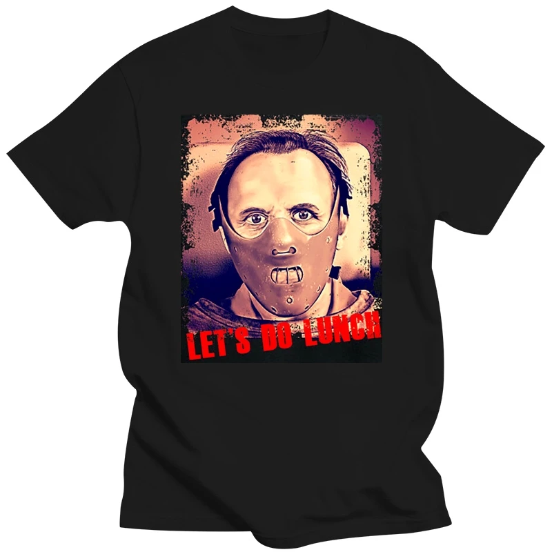 Let'S Do Lunch Mens Funny Hannibal Lecter T-Shirt Silence Of The Lambs Halloween Retro O Neck Tee Shirt