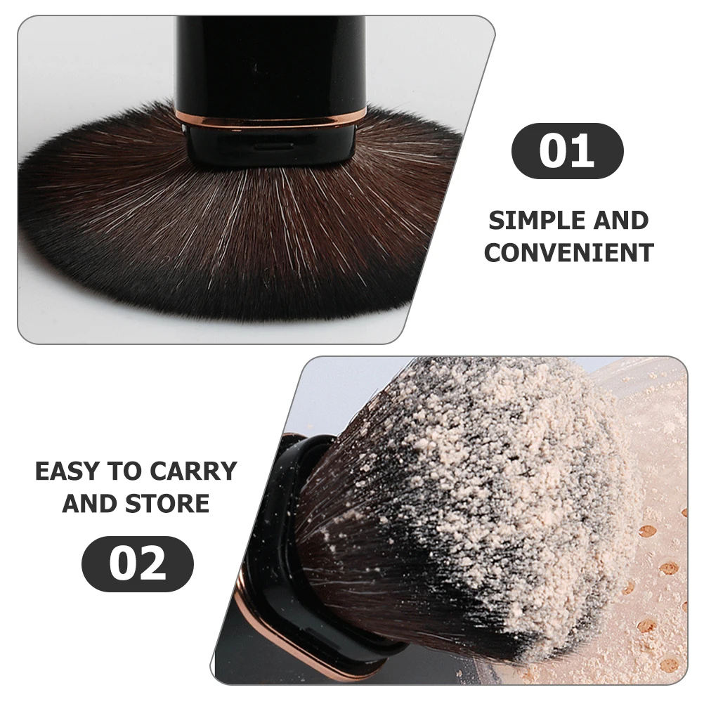 

Retractable Makeup Brush Tools Blush Powder Artificial Fiber Professional Kit Travel Bulk Face Brushes Black OPP Bag