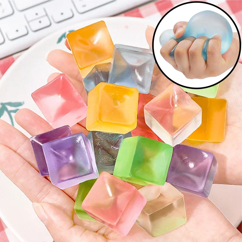 

Squishy Ice Cube Stress Relief Toys Adults Kids Mini Decompression Squeeze Toy Birthday Party Favors Pinching Fidget Toys