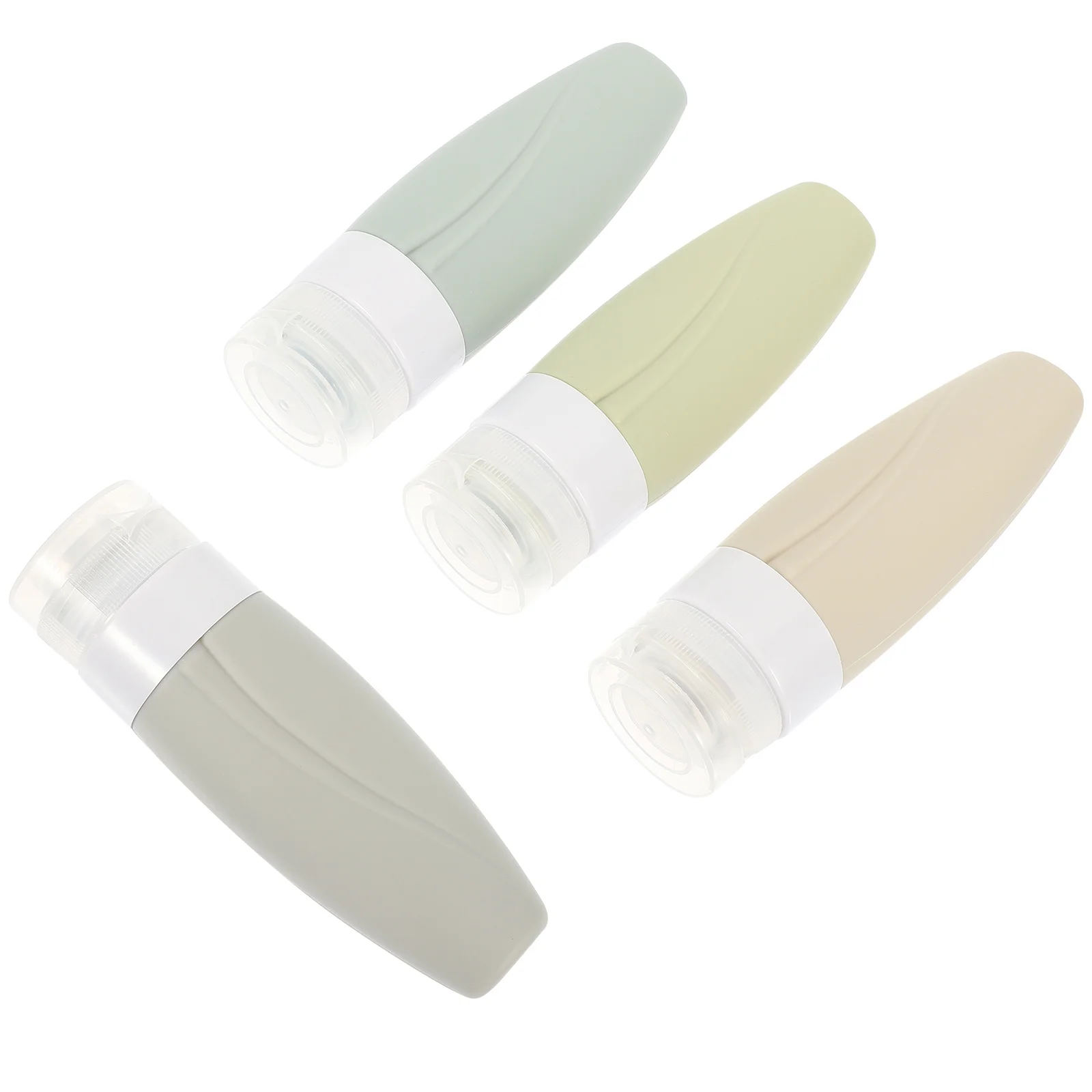 

4Pcs Silicone Travel Toiletries Bottles Flexible Squeeze Travel Containers for Shampoo Body Lotion Shower Gel Leak Proof