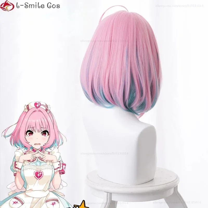 Wig Yumemi Riamu Wig Cosplay Game Panjang 38Cm Topi Wig Pesta Rambut Sintetis Tahan Panas