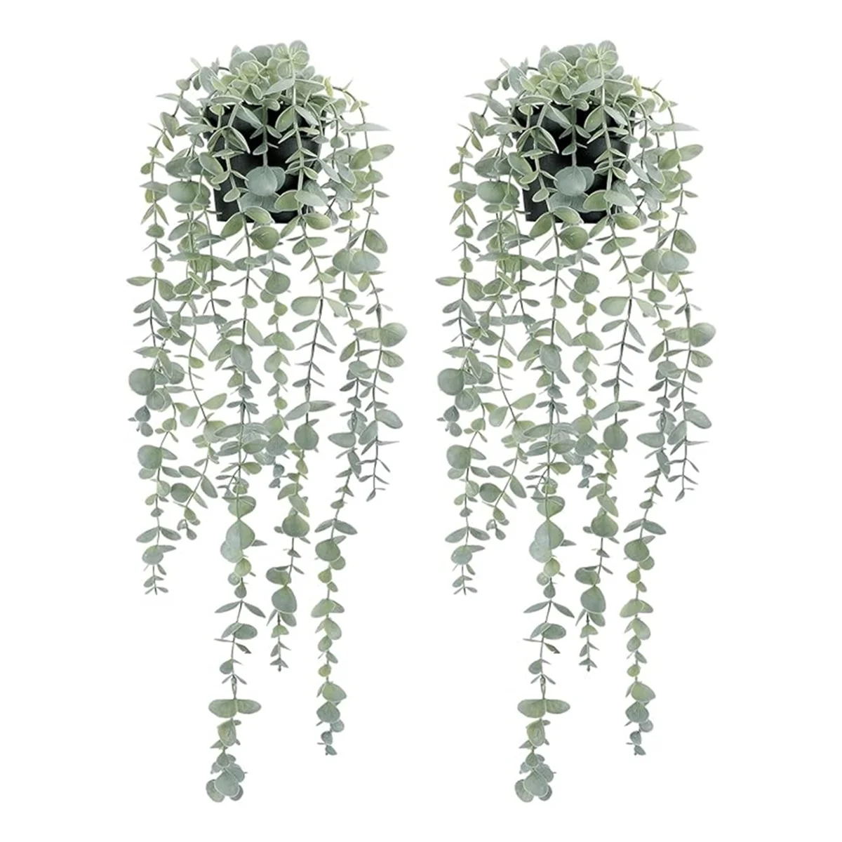 SLQZT 2 Pezzi Piante Artificiali Appese Pianta Appesa in Eucalipto in Vaso per Parete Stanza Casa Patio Decorazione per Interni ed Esterni