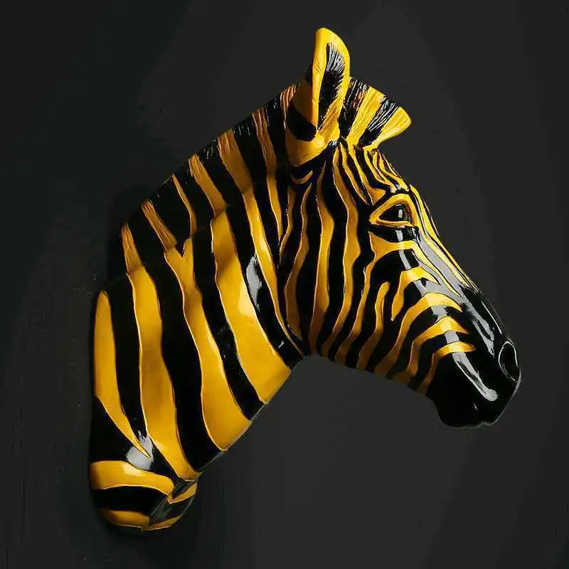 Zebra Head Wall Decoration Resin Wall Hanging Items Creative Decorative Ornaments for Living Room Novel Decorative Ornament