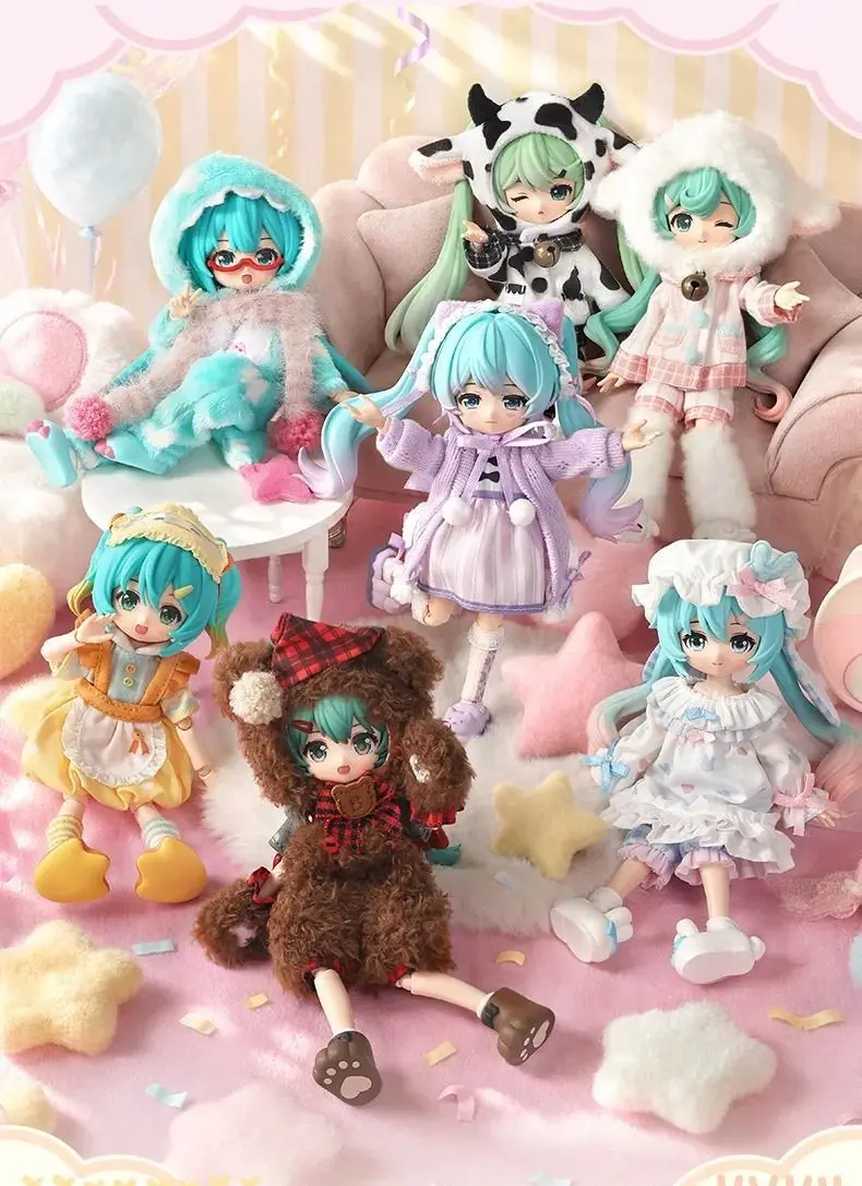 Blokees Hatsune Miku Blind Box DaaLaMode Fluffy Sweet Dream Party Posable Joint Doll Collectible Anime Figure Hobby Display Gift