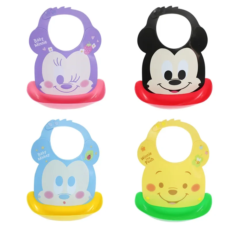 Mickey Minnie Bib Cartoon Cute Three-dimensional Anti-dirty Waterproof Breathable Children's Baby Bib Saliva Towel Eating Bib