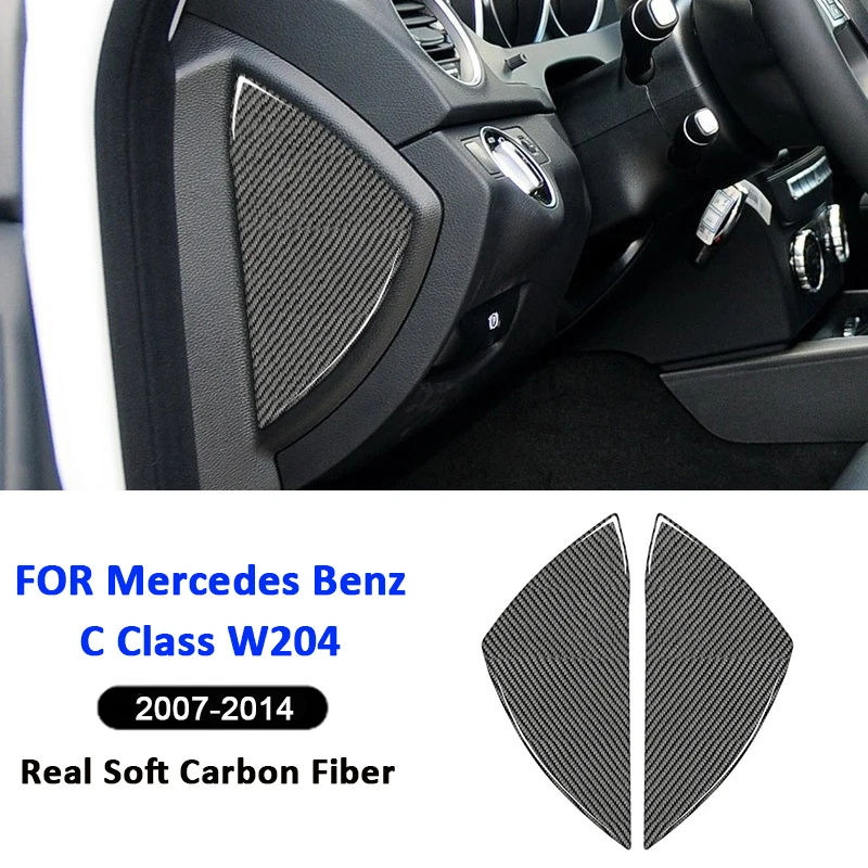 

For Mercedes Benz C Class W204 2007-2014 Carbon Fiber 2PCS Car Door Convex Groove Panel Cover Decorative Modification Sticker