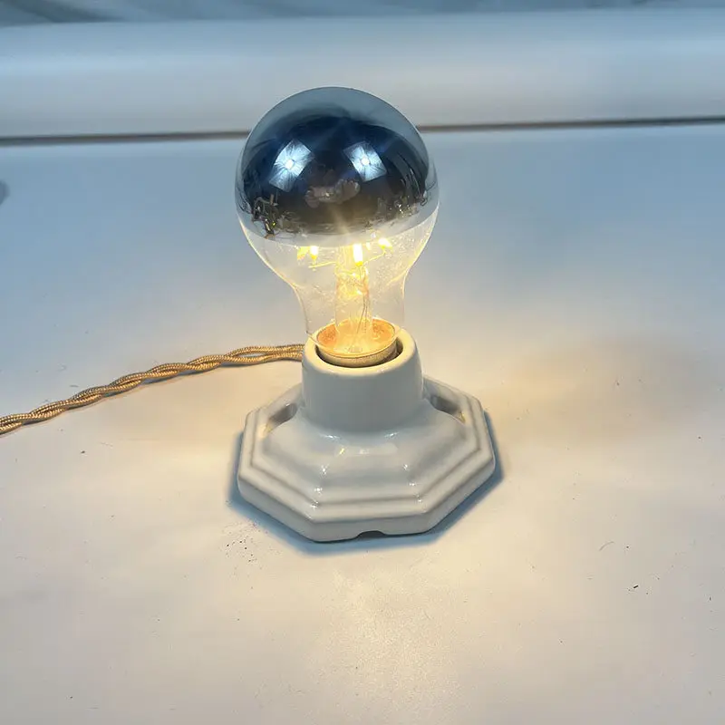 DIY Vintage Ceramic Light Bulb Socket for E26 E27 Edison Bulb Porcelain Wall Ceiling Light Lamp Holder Replacement Lampholder