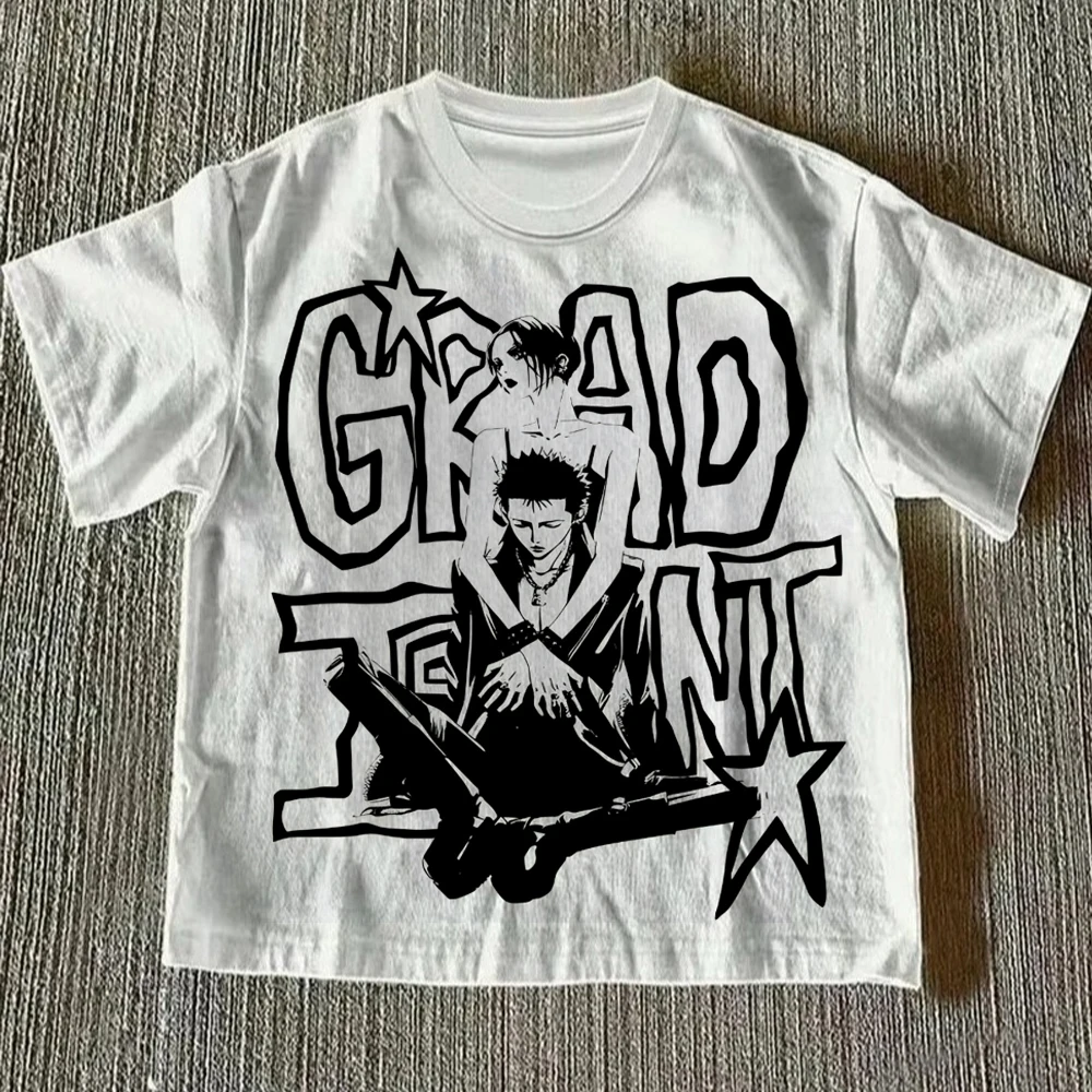 Vintage Nana Osaki Anime T-Shirt for Men Women Death Metal Theme Design Harajuku Y2K Trendy Vintage Casual Streetwear Tee Tops