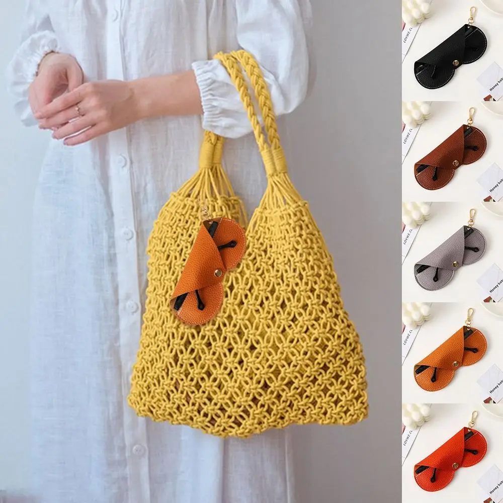 

Portable Hanging Glasses Storage Bag Litchi With Lanyard Glasses Cover PU Leather Glasses Bag Travel