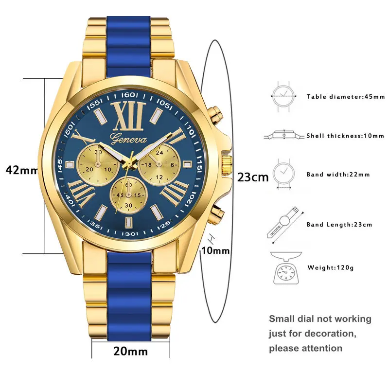 New Arrived Men Luxury Watches Cool Blue Gold Quartz Steel Wristwatch Exquisite Masculino Relogio Fashion Clock Male Saati