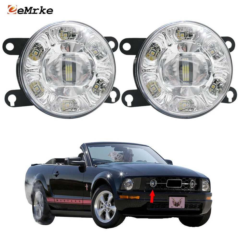 

Led Fog Lights Assembly for Ford Mustang Pony Package V 2006-2009 Car PTF with Lens White DRL Front Daytime Running Fog Lamp