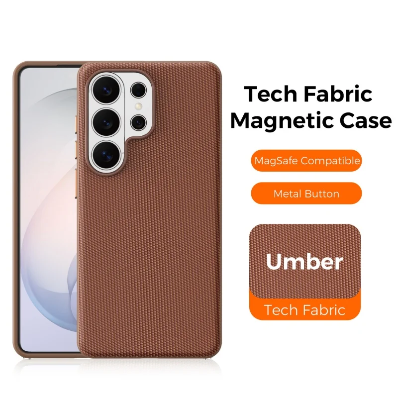 S26Ultra Original Tech Woven Fabric Phone Case For Samsung Galaxy S25 S24 S26 Ultra For Magsafe Magnetic Wireless Charging Cover