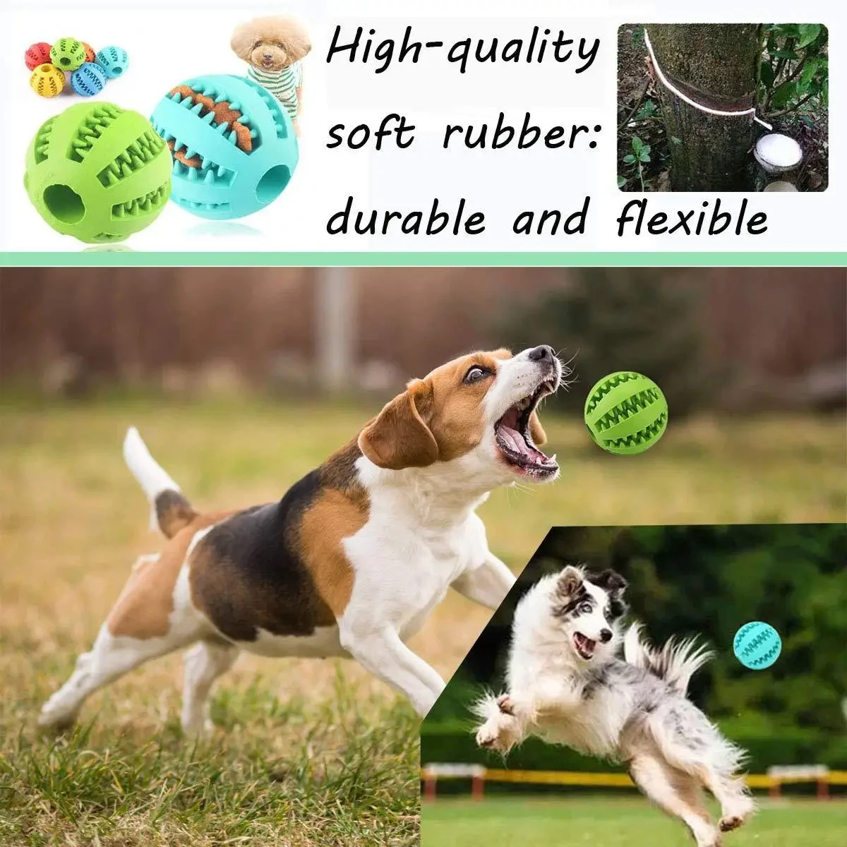 Pet Dog Toys Toy Funny Interactive Elasticity soft Ball Dog Chew Toy For Dog Tooth Clean Ball Food Extra-tough Rubber Ball Dogs