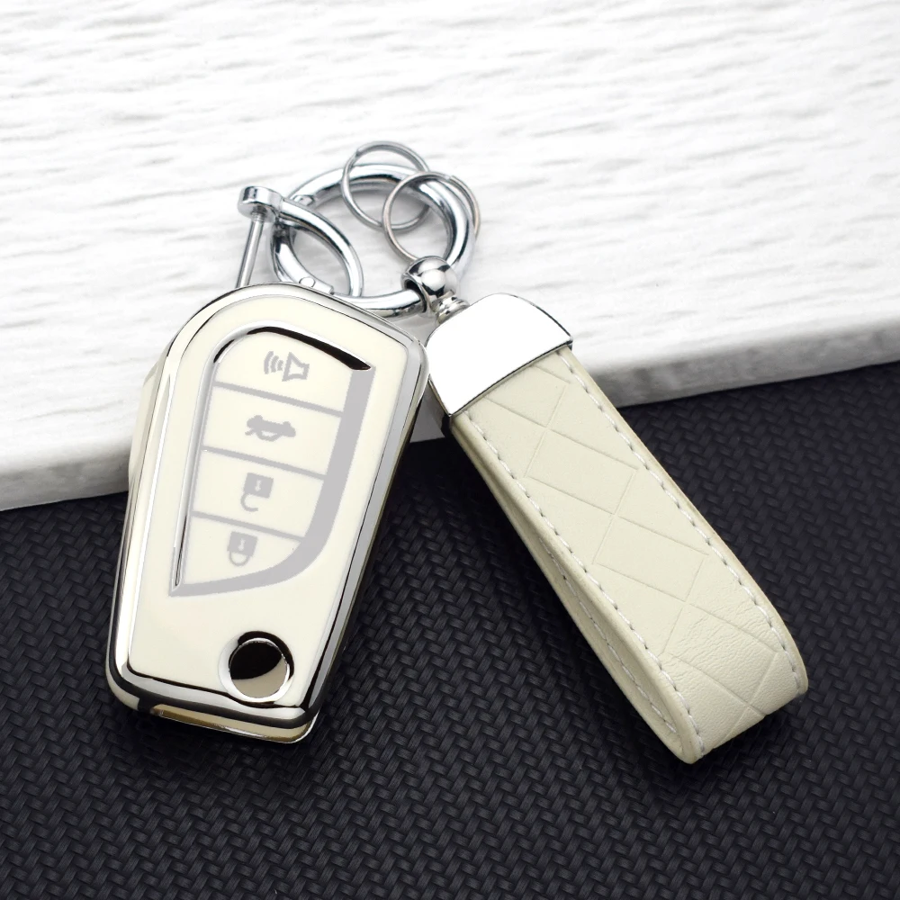 4 Buttons Tpu Car Key Cover Case for Toyota Aygo Yaris Highlander Camry RAV4 Key Holder Shell Protector Fob Auto Accessories