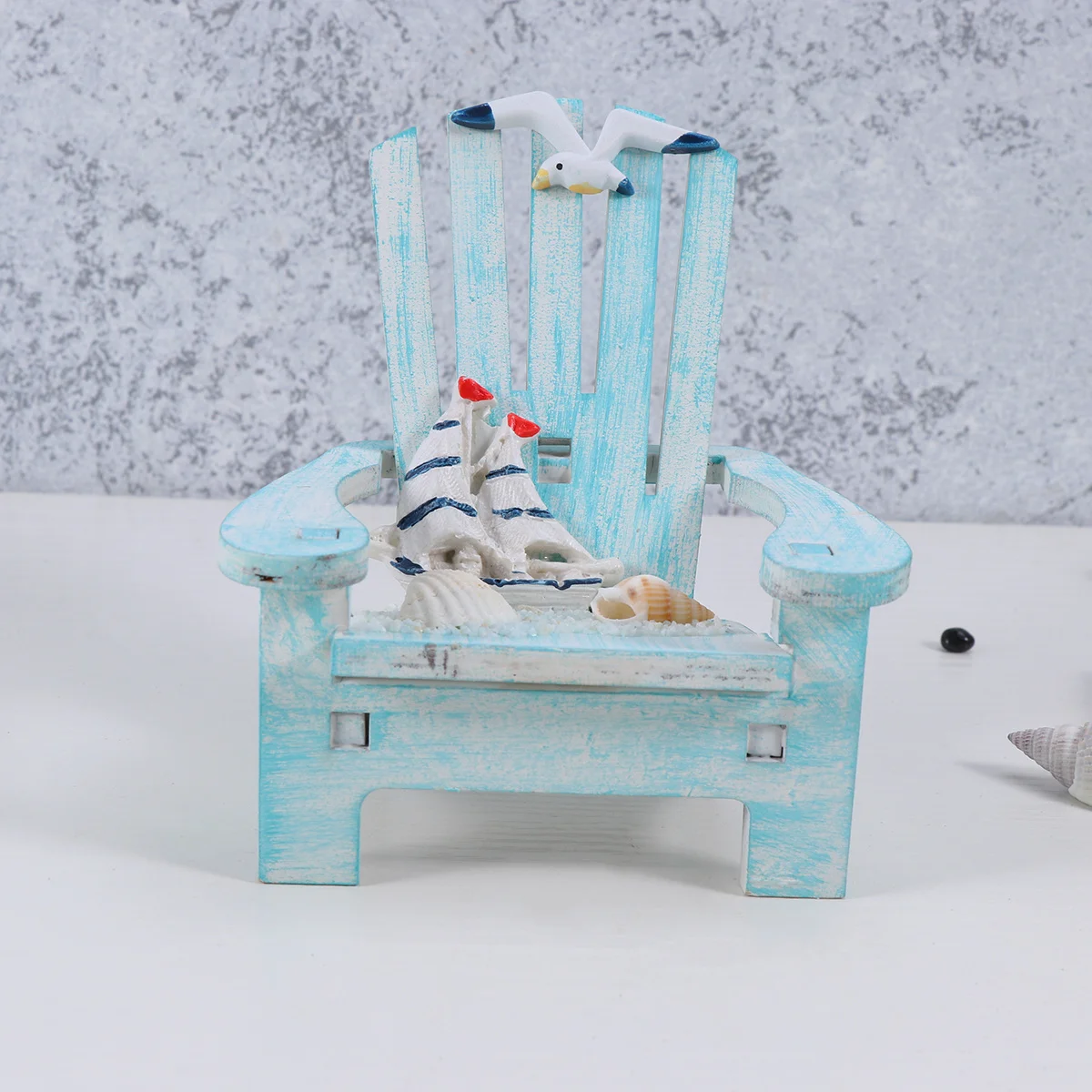 Mini Silla de Playa, Adorno de Madera con Forma de Velero, Decoración de Escritorio, Accesorios para Fotos, Decoración para Coche, Oficina, Hogar y Mesa