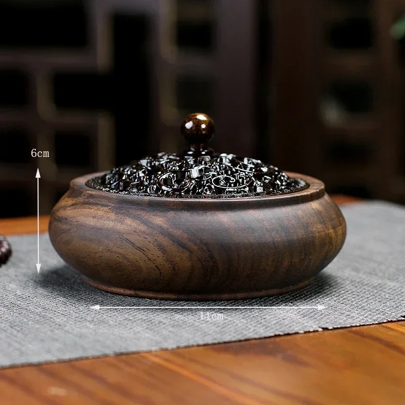 Indoor Sandelhout Wierook Houder Walnoot Hout Wierookbrander Huishoudelijke Moxibustion Base Bijvoet Pijler Wierookbrander Decoratie