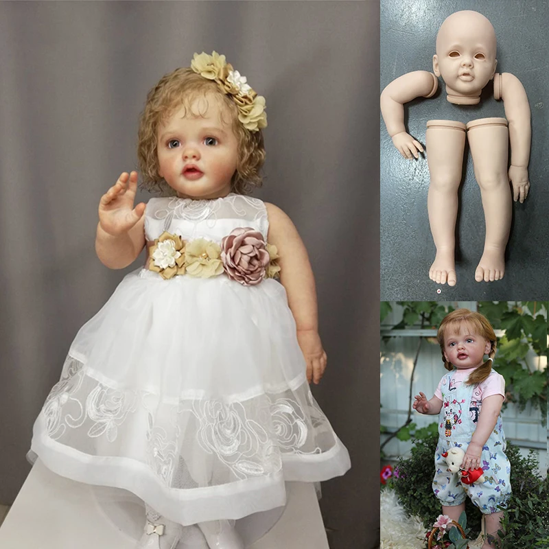 

22inch Unpainted Unfinished Reborn Doll Kit Betty Fresh Color Soft Touch with Cloth Body and Eyes