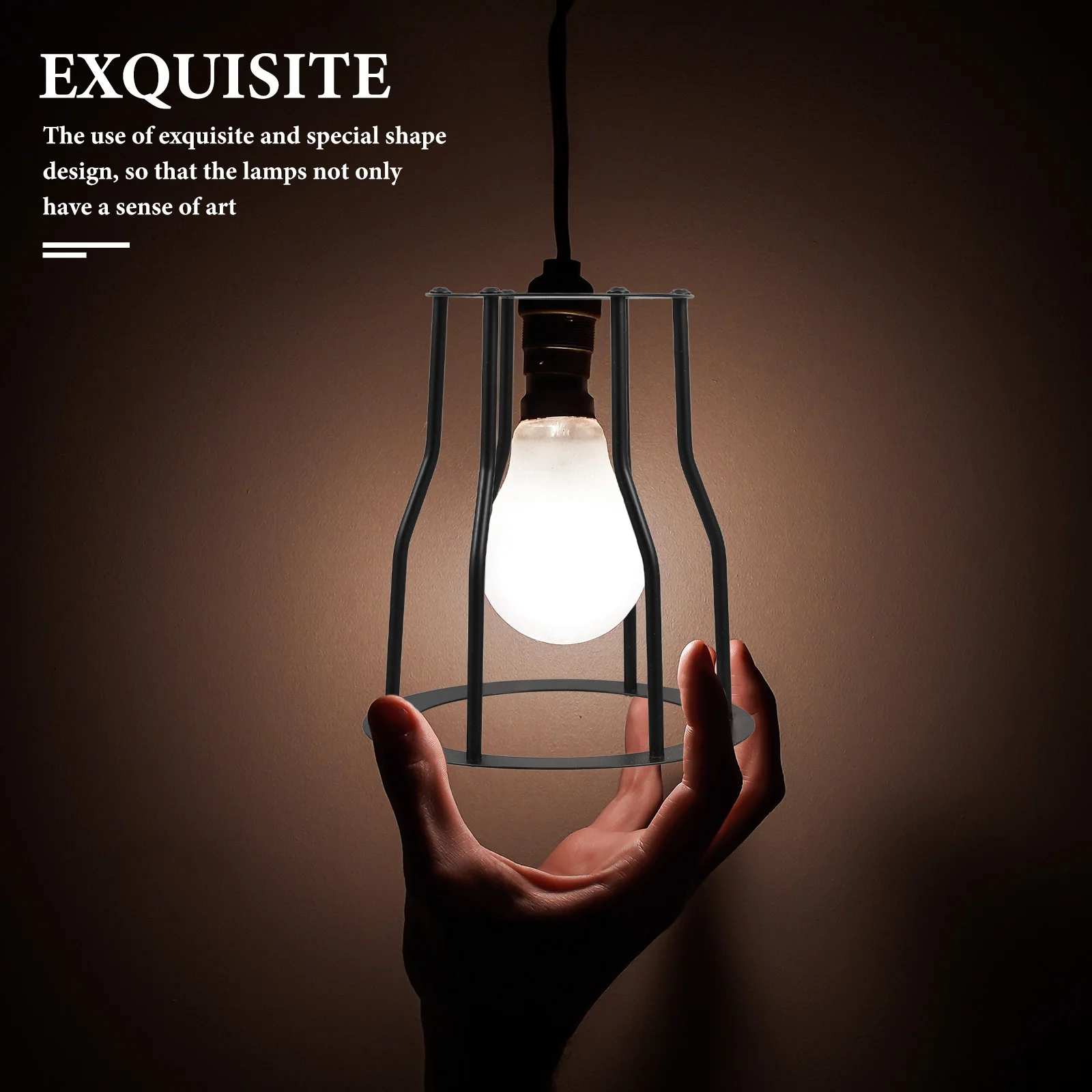 Paralume in ferro resistente Copertura leggera in metallo creativo Design unico vintage a gabbia per uccelli per bar di casa, portico, negozi di pentole calde