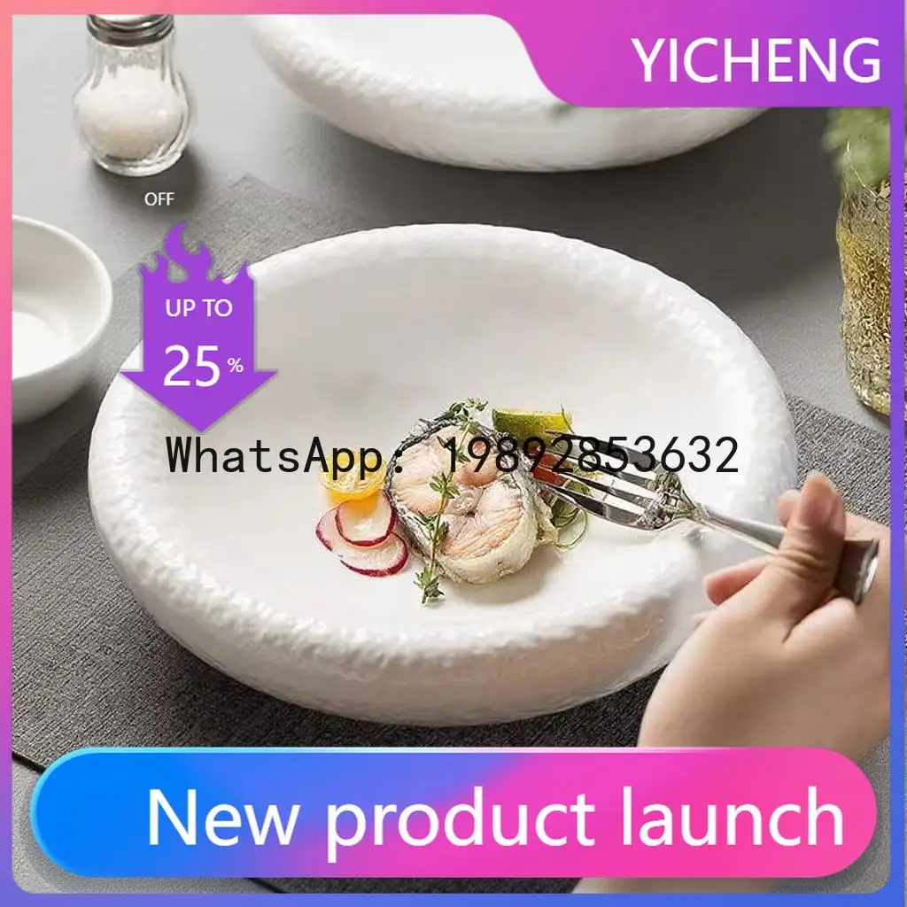 Lyy pure cabbage plate ceremonial sense tableware artistic conception cold dish plate white porcelain plate commercial deep