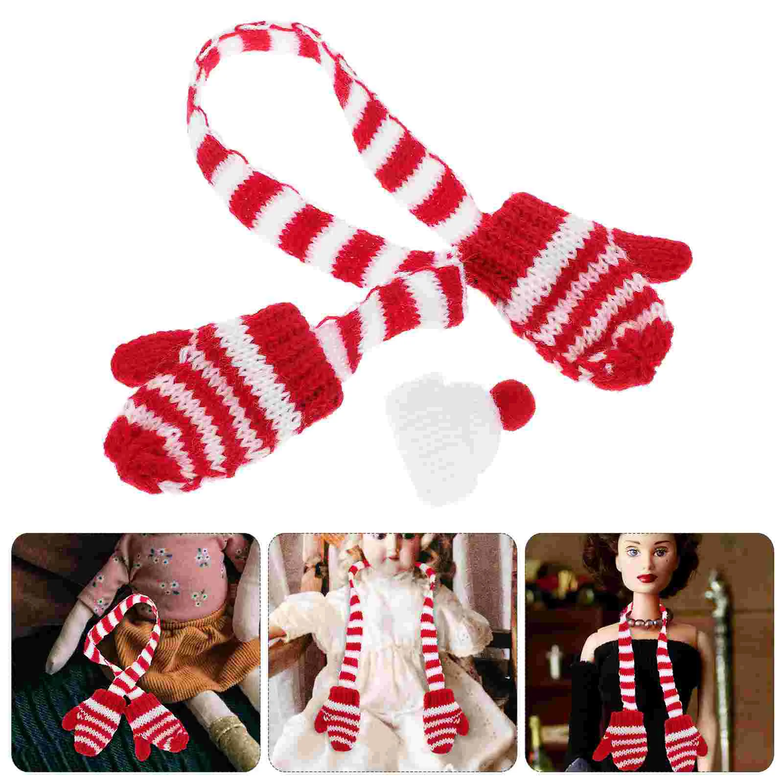 

Mini Knit Hat Small Knitted Hats Bottle Scar and Decorative Scarf Accessories Christmas Decoration Compact