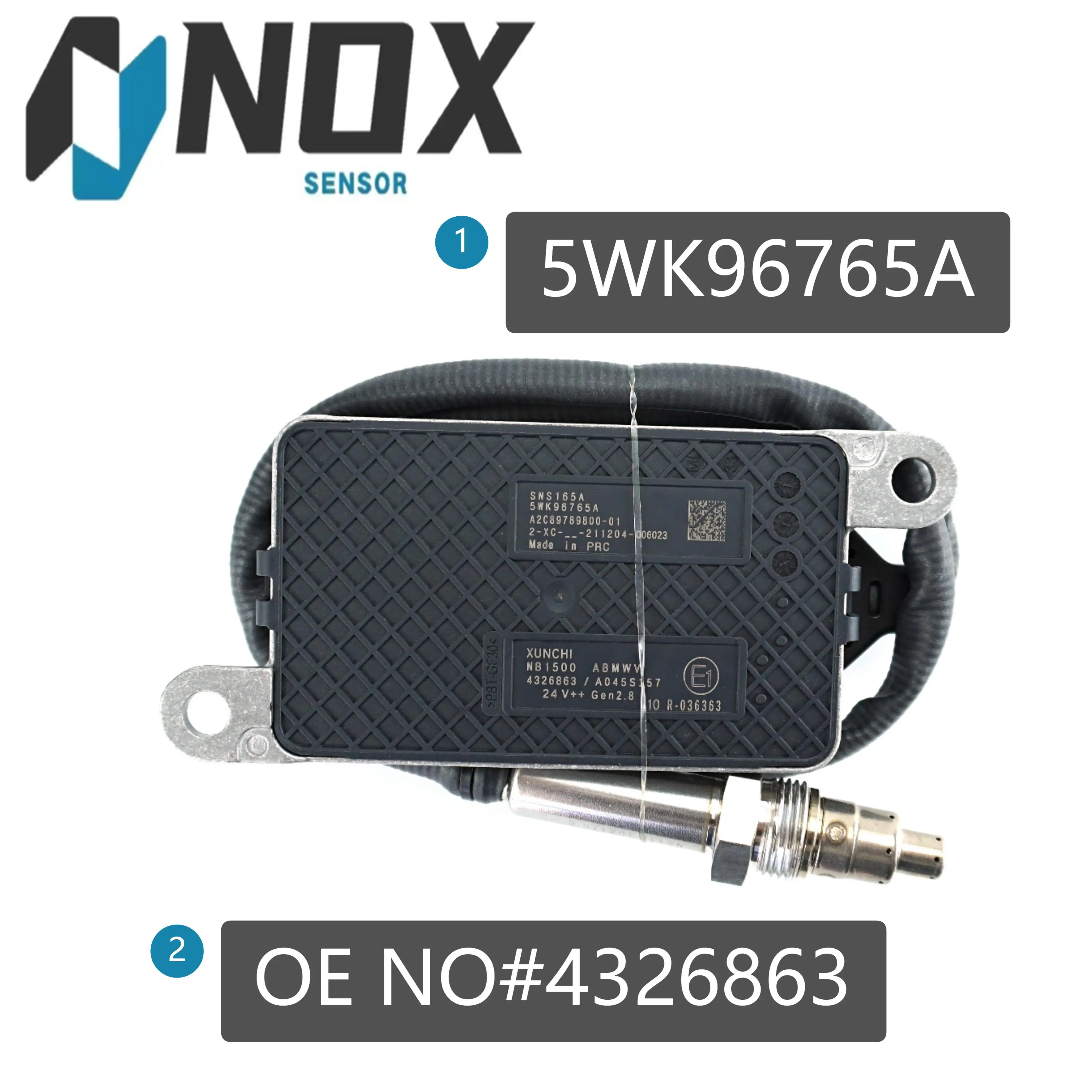 

Nox Senso 24V 5WK96765A 4326863 A045S157 High Quality Nitrogen Oxygen Sensor For Cummins Engine