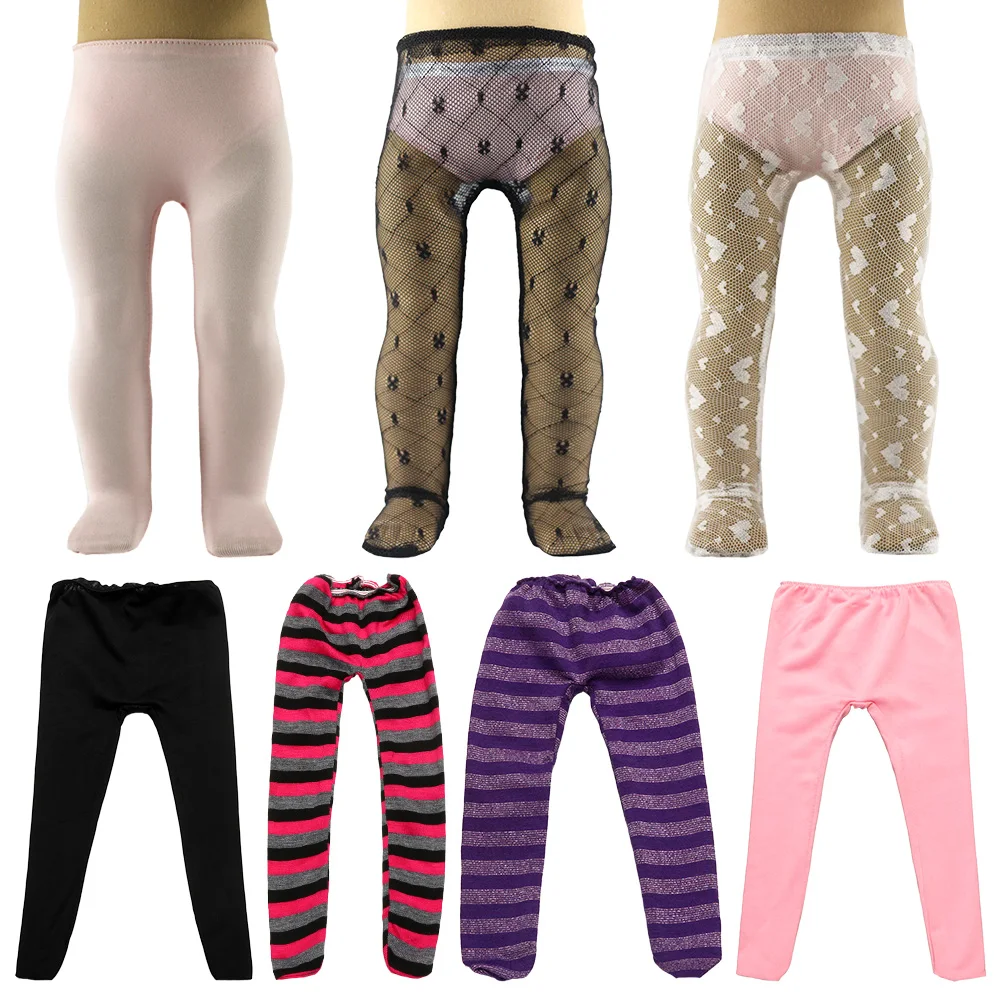 Boneca roupas leggings calças de yoga acessórios caber 18 Polegada americano menina boneca meia-calça 43cm boneca recém-nascido nossa geração roupas