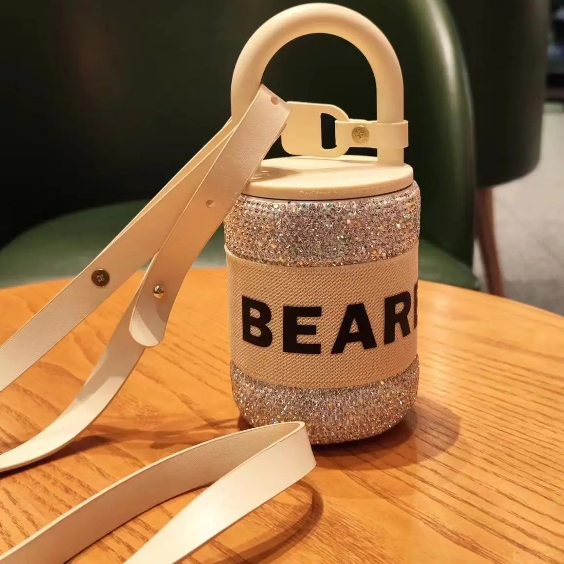 

Insulated Tumbler Thermos Cup with Rhinestones Stainless Steel Water Bottle Coffee Mug Travel Vacuum Flask Car Drinking Kettle