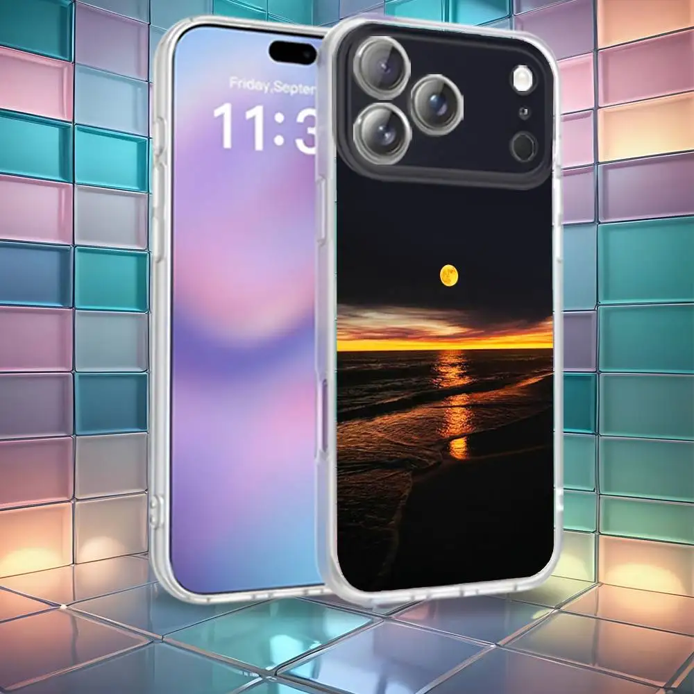 Sunset Silicone For iPhone 17,12,11,14,13,15,16,Plus,Air,Pro,Max,E,Mini for Magsafe Magnetic Frosted Phone Case