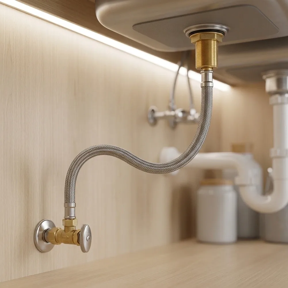 59 inch Pull Down Kitchen Faucet Hose Replacement for 88624000 Model Nylon Drinking Water Safe Inner Tube Brass Fittings 150cm