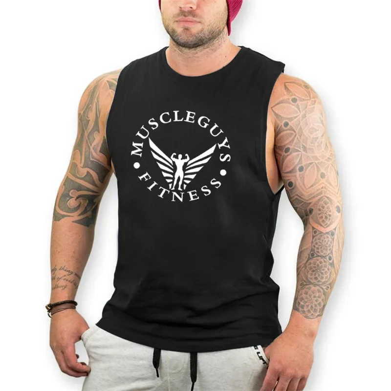 Brand Gym Tank Top Men Fitness Singlets Stringer Summer Clothing Running Workout Fashion Sleeveless Shirt Muscle Sport Vest