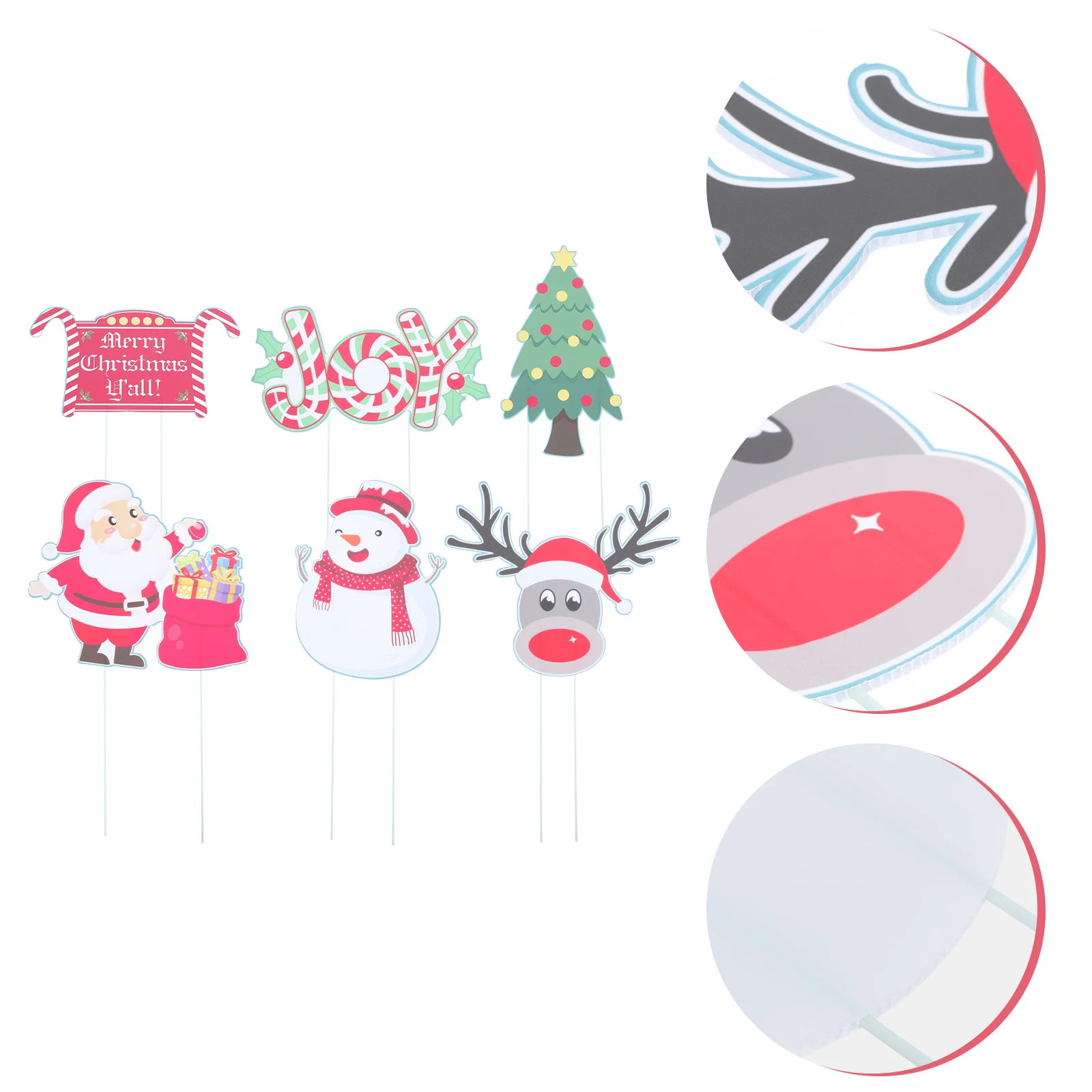 

6 Pcs Christmas Outdoor Decor Card Ground Signs Yard Layout Adornment Colorful Garden Stakes