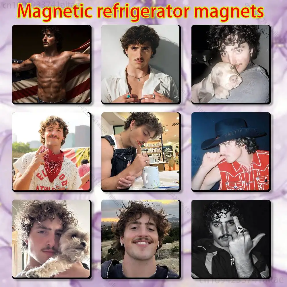 

Singer B-Benson Boone Fridge Magnet Personalized Magnetic Durable Plastic Square Picture Surface Fridge Magnets
