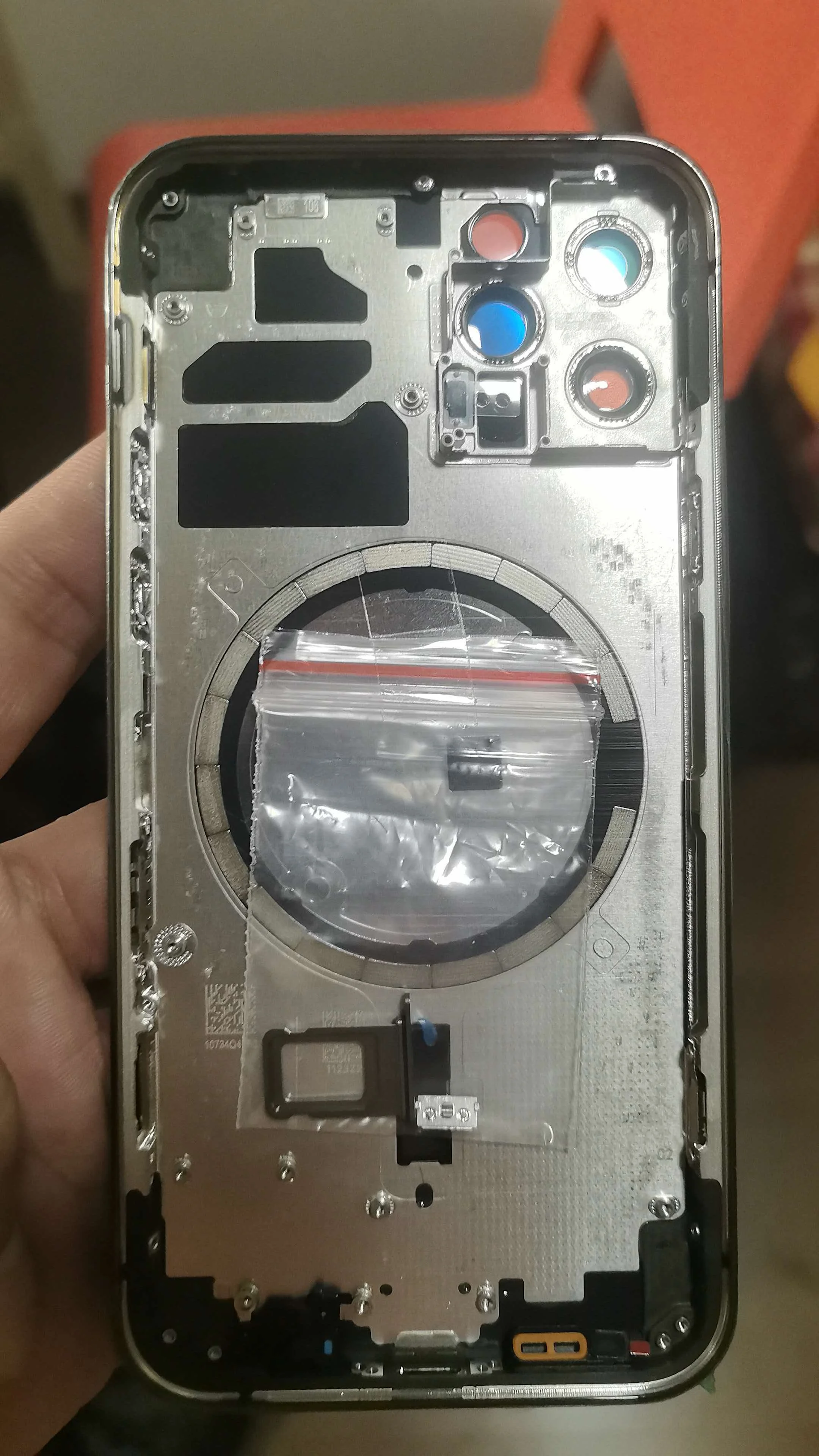 12 Frame for 12 Pro Housing with Back Glass Button SIM Tray Mesh Magnet Wholesale Compatible with iPhone 12 Pro Models view 2