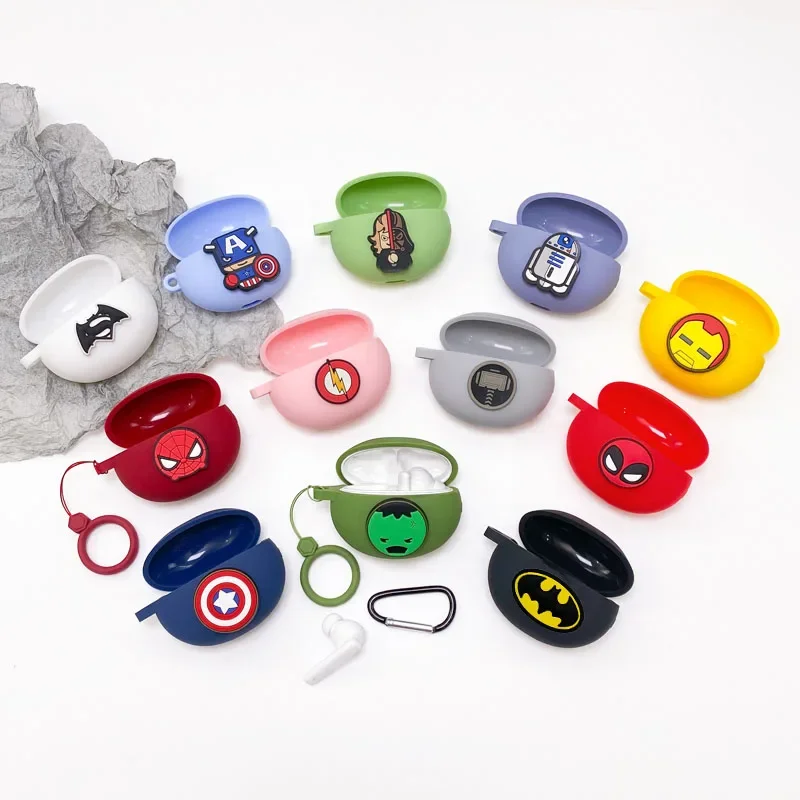 

New Diy Cartoon Case for Huawei Freebuds 6i Bluetooth Headset Silicone Soft Shell Earphone Cover with Keyring