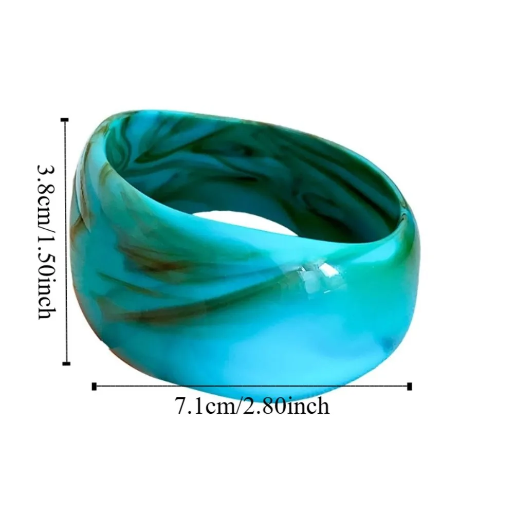 مبالغ فيها الرجعية الاكريليك الإسورة الملونة الأقلية تصميم غير النظامية واسعة سوار مكتنزة مجوهرات اكسسوارات هندسية اليد الدائري #6