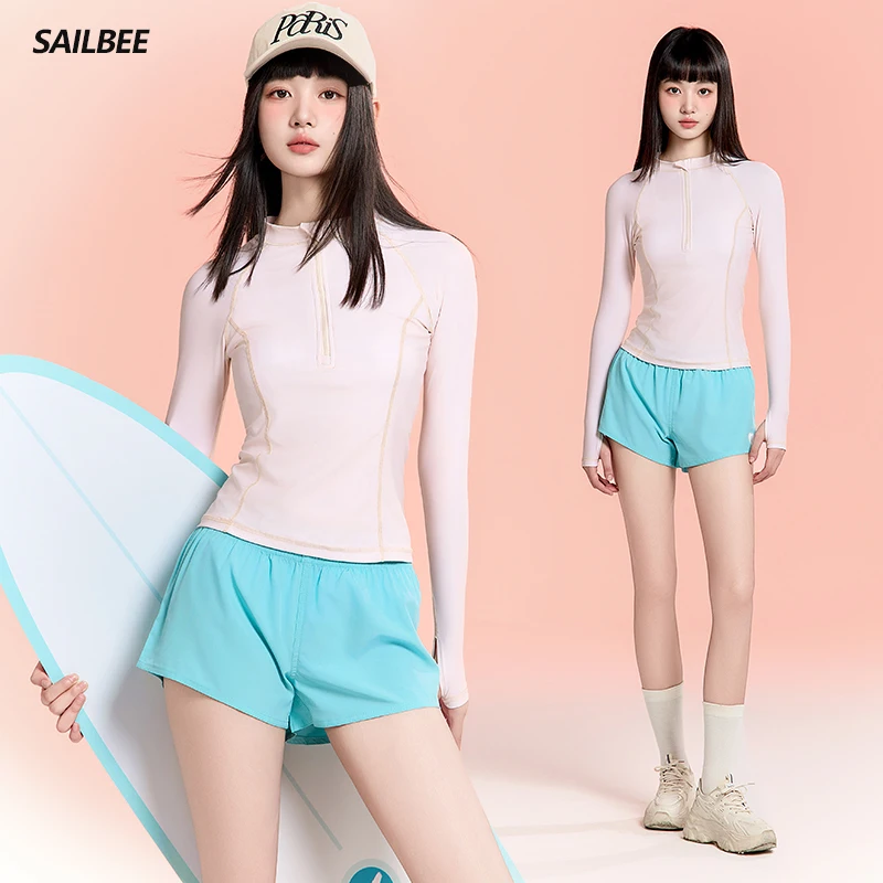 

SAILBEE Women's UV Sun Protection Long Sleeve Rash Guard Wetsuit Swimsuit Top N231