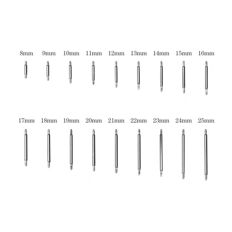 108Pcs/Bag Watch Accessories Watchband Stainless Steel Metal Spring Bars 8mm - 25mm Strap Belt Repair Watch Spring Bar Tools