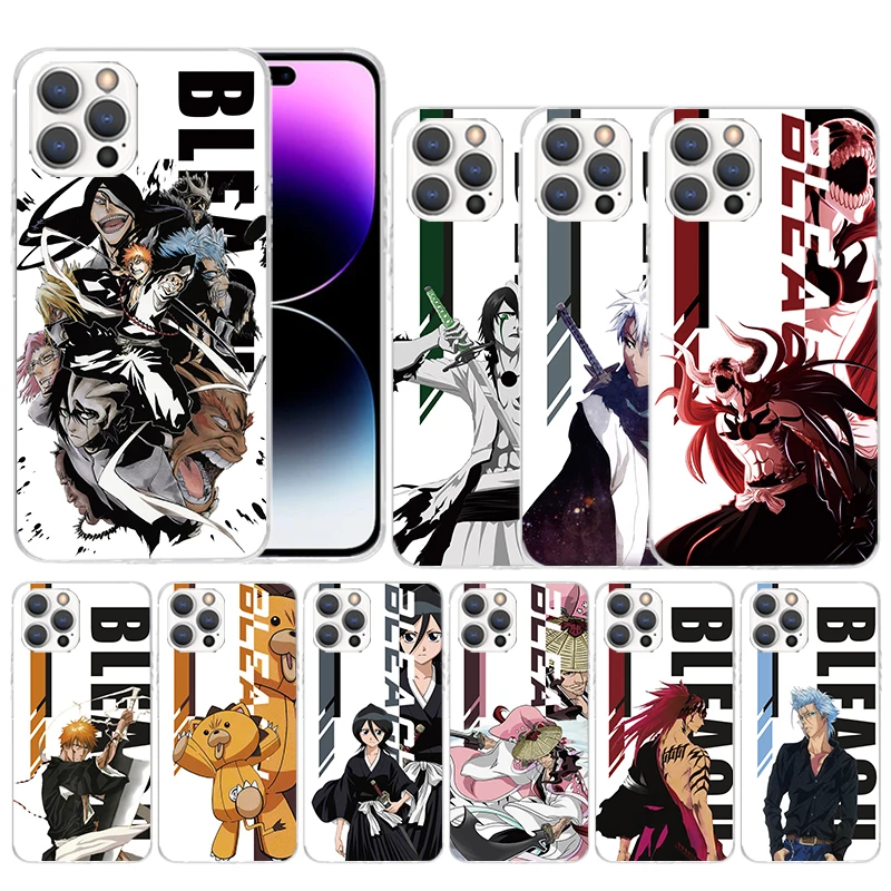 Funda Suave con Diseño de Anime Bleach Ichigo Kenpachi para iPhone 16 17 Air 15 14 Pro Max 16E 17E 13 Mini 12 11 7 SE