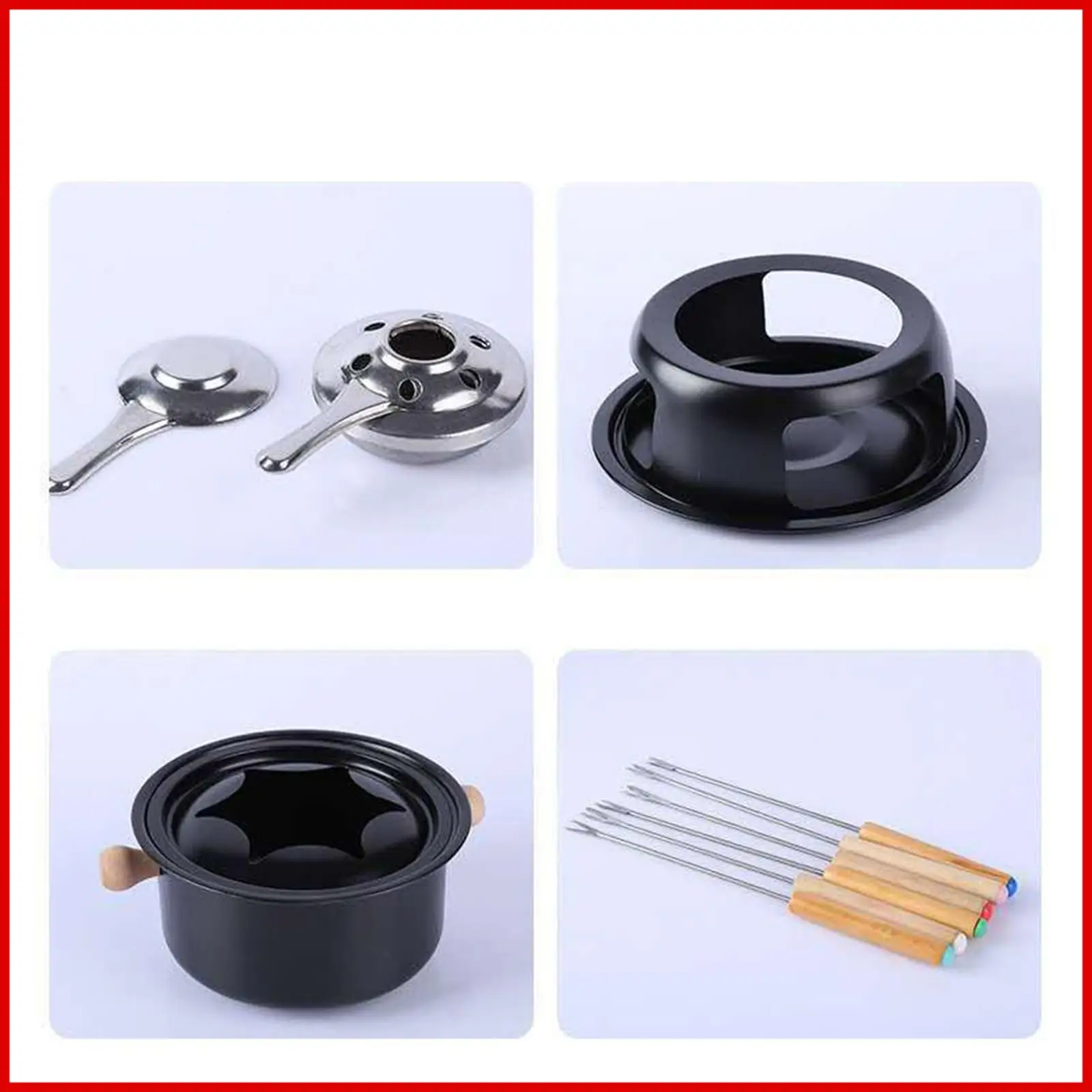 Multifunctional Fondue Maker Set with 6 Forks for Chocolate Ice Cream Cheese