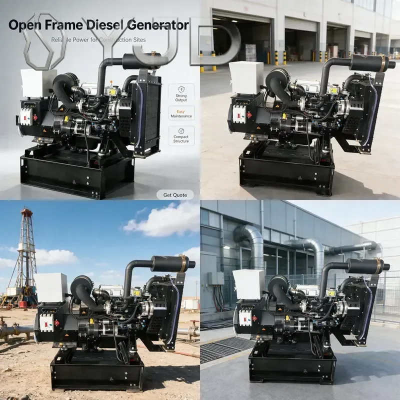 YJD 40kW Efficient Open Type Diesel Power Generator 3 Phase 400V 50Hz Water Cooled Generator for Industrial Use