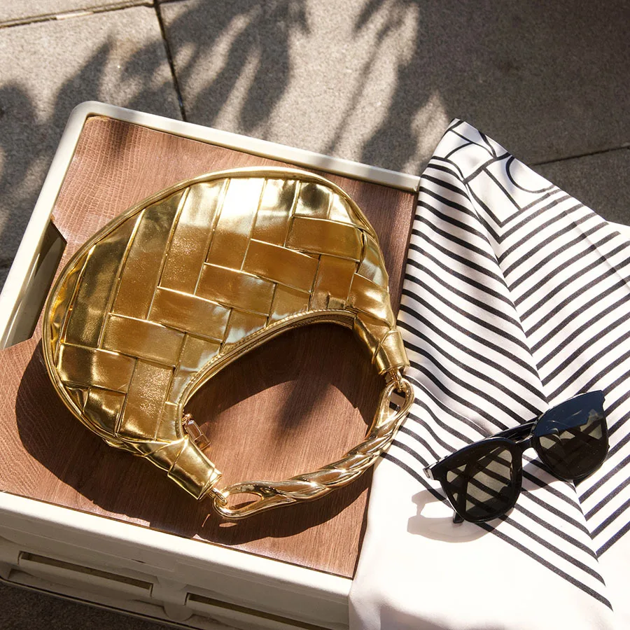 

Изысканная повседневная сумка-пельмень, сумка на плечо, нишевый дизайн, элегантность, высококачественная модная новинка, портативная плетеная сумка