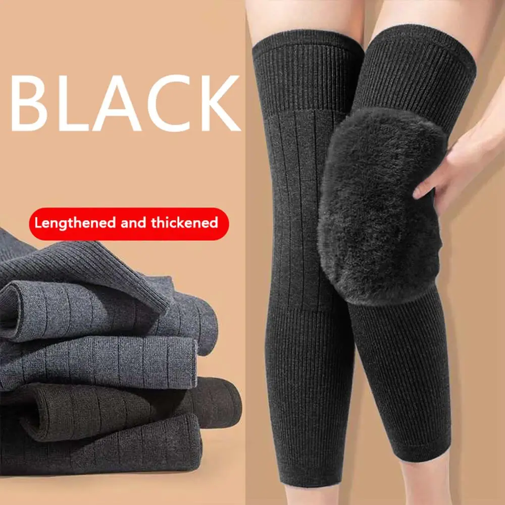 1 زوج حامي الركبة Coldproof أكمام الساق شتاء دافئ أغطية الركبة أفخم واقي الساق الصوف الناعم نيباد سميكة الكشمير يغطي #5