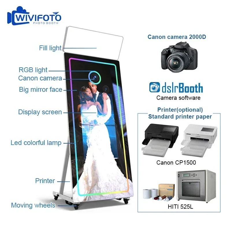 NEW Cheap Price High Quality Selfie Magic Mirror Photo Booth Event Portable Photobooth Parts Kiosk Machine Wedding