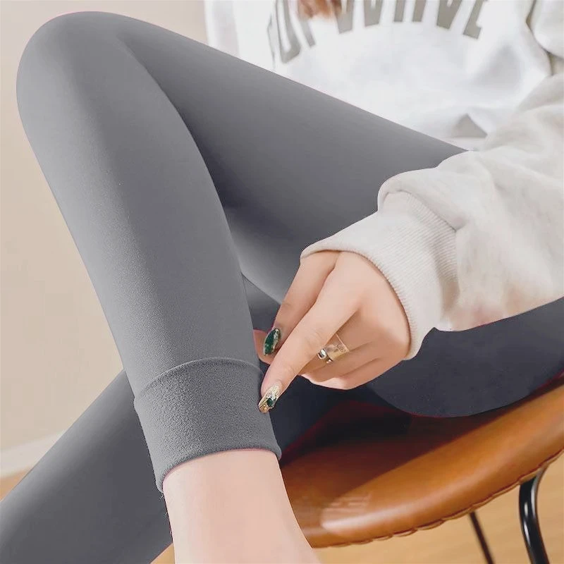 보이지 않는 가랑이 바지 독일 양털 롱 존스 여성용 난방 및 양털 방한 열 바지 여성, 커플 데이트,