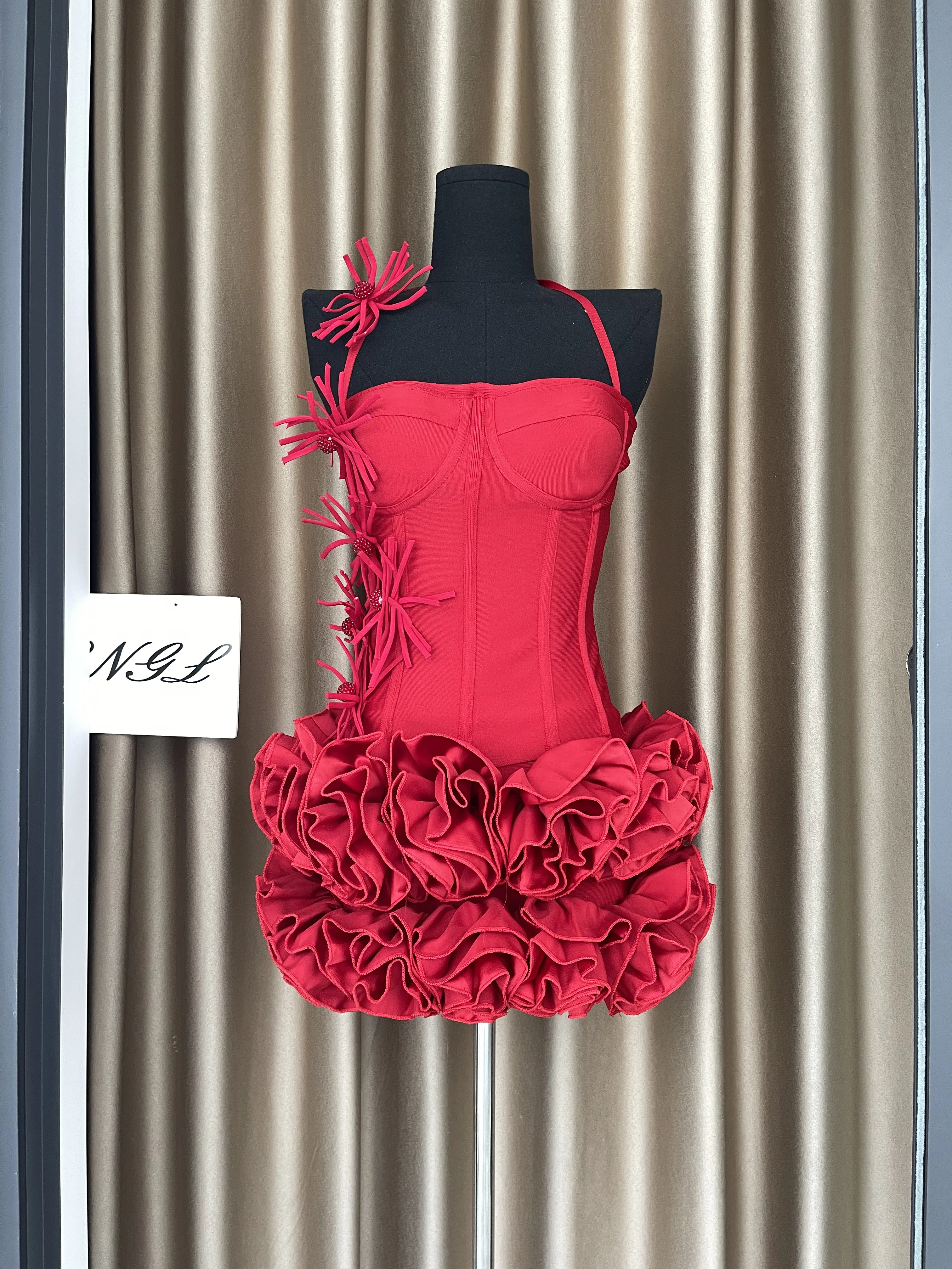 المرأة الأزهار تنورة قطعتين ضمادة مجموعة مثير الرسن الديكور مشد التنانير العليا الدانتيل متابعة الدعاوى المشاهير حفلة كوكتيل الزي #2