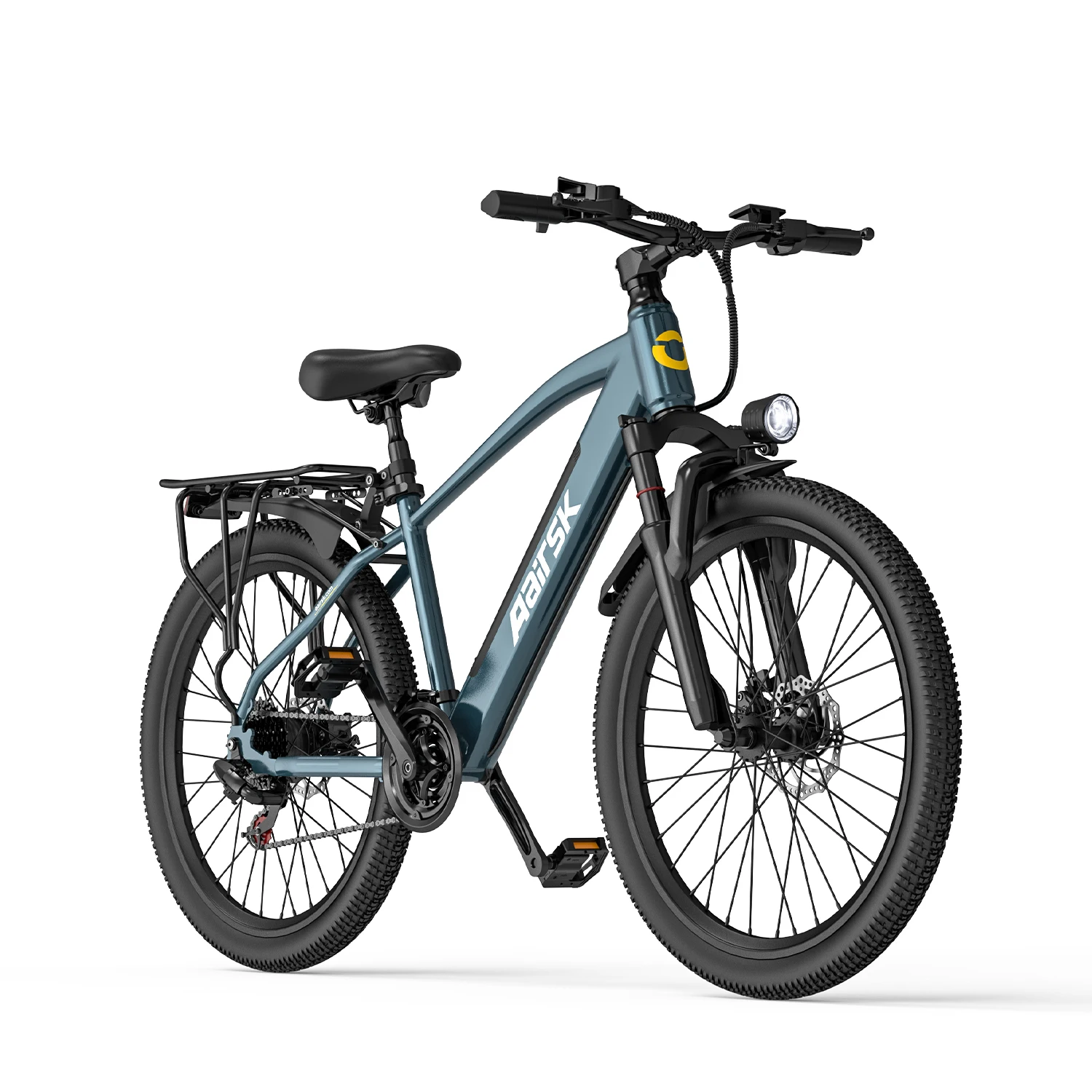 

Electric City Bike 26" 36V 13Ah Brushless Lithium Battery 31-60KM Range 7-Speed Front Suspension Carbon Steel Rear Hub Ebike