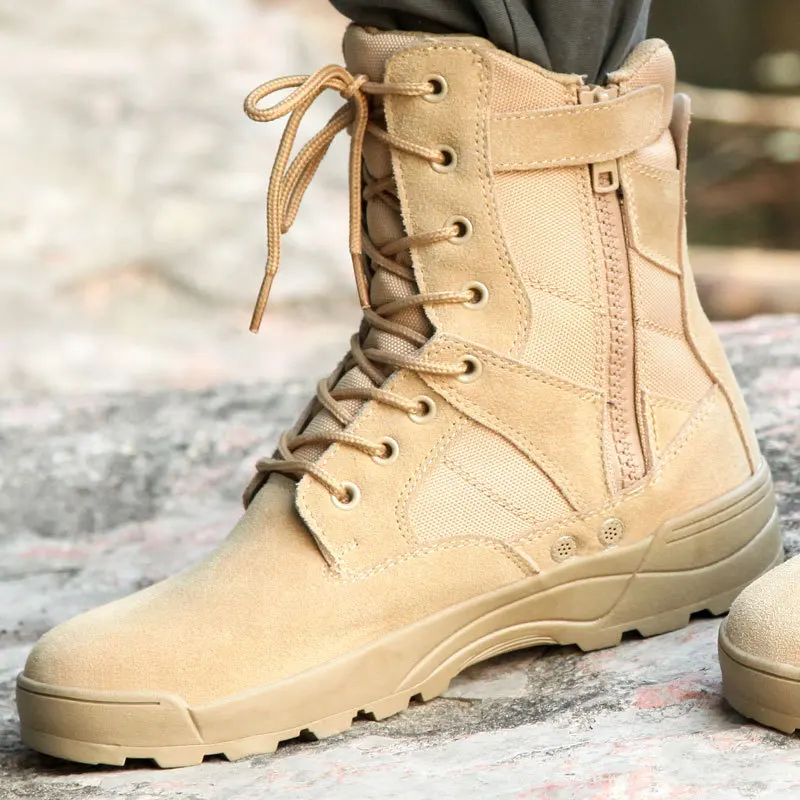 

Lightweight Waterproof Non-Slip Wear-Resistant Spring Autumn Outdoor Sports Battle Boots High-Top Tactical Shoes for Hiking And
