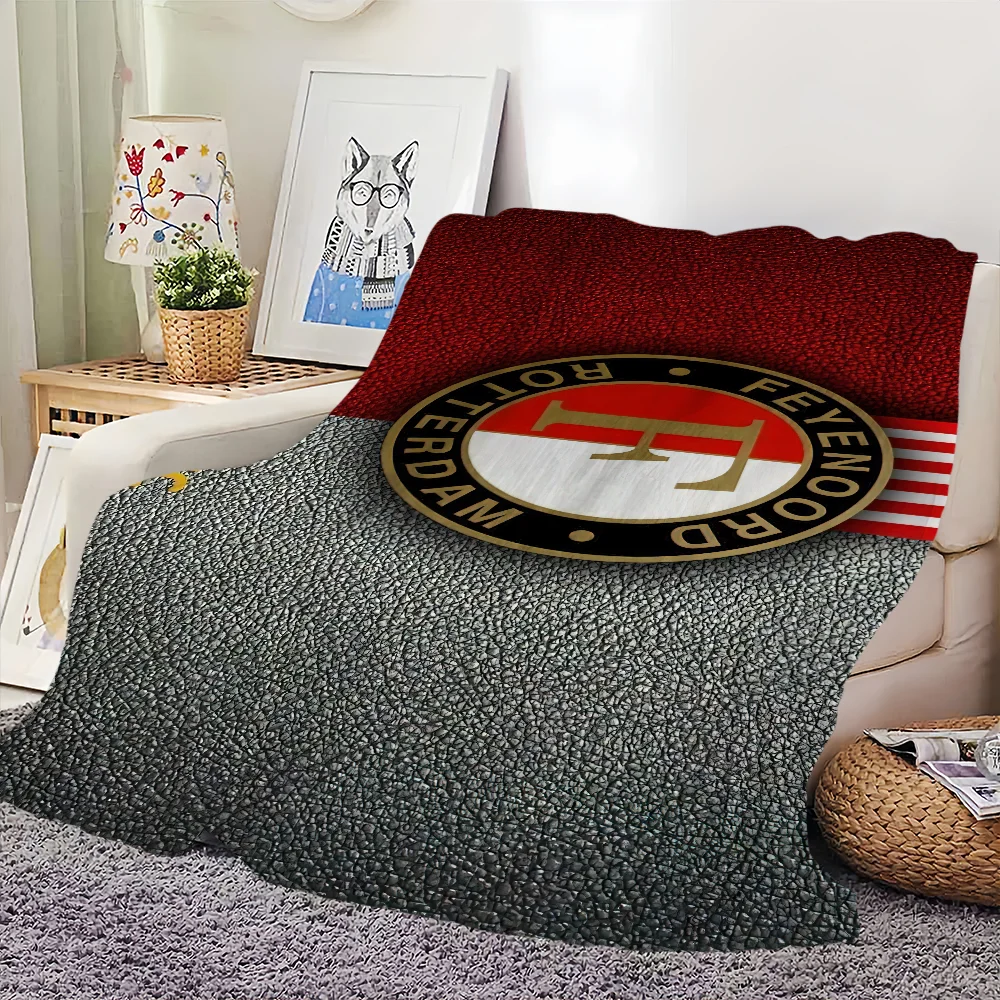 F-Feyenoord-Club Logo Blanket Skin friendly comfort plush blanket suitable for sofa living room office bedroom travel and gifts