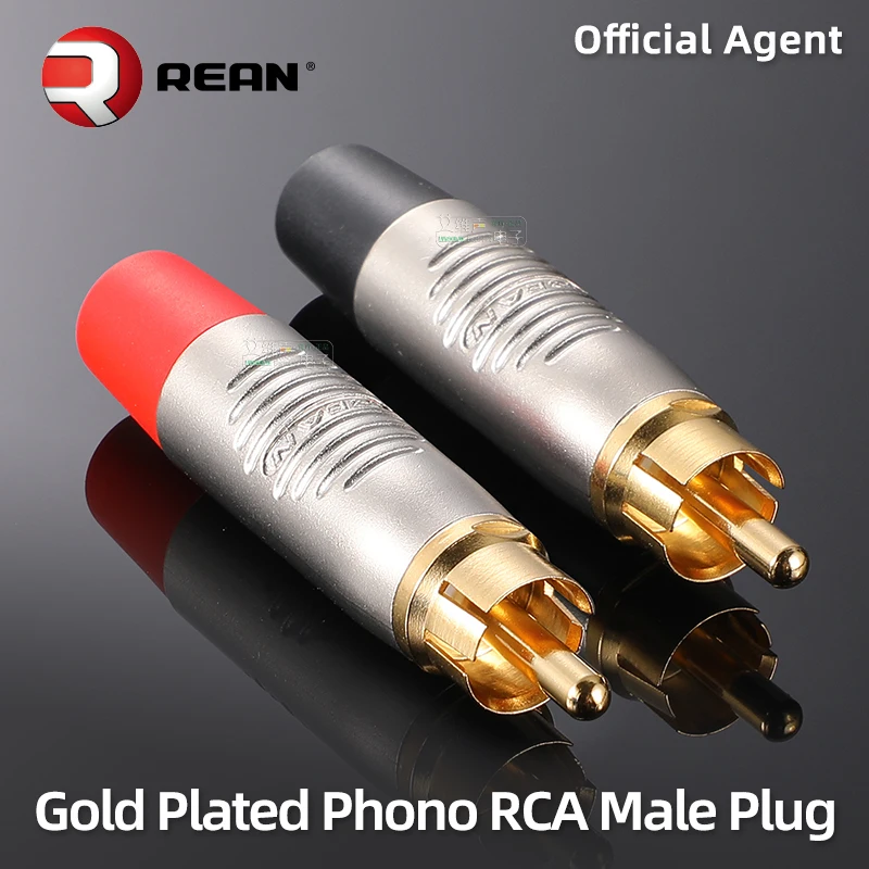 

NEUTRIK's REAN Gold Plated RCA Pug RF2C-AU Audio Video Phono Finger Groove Connector for DVD Record Player Speaker 1/5/10pcs